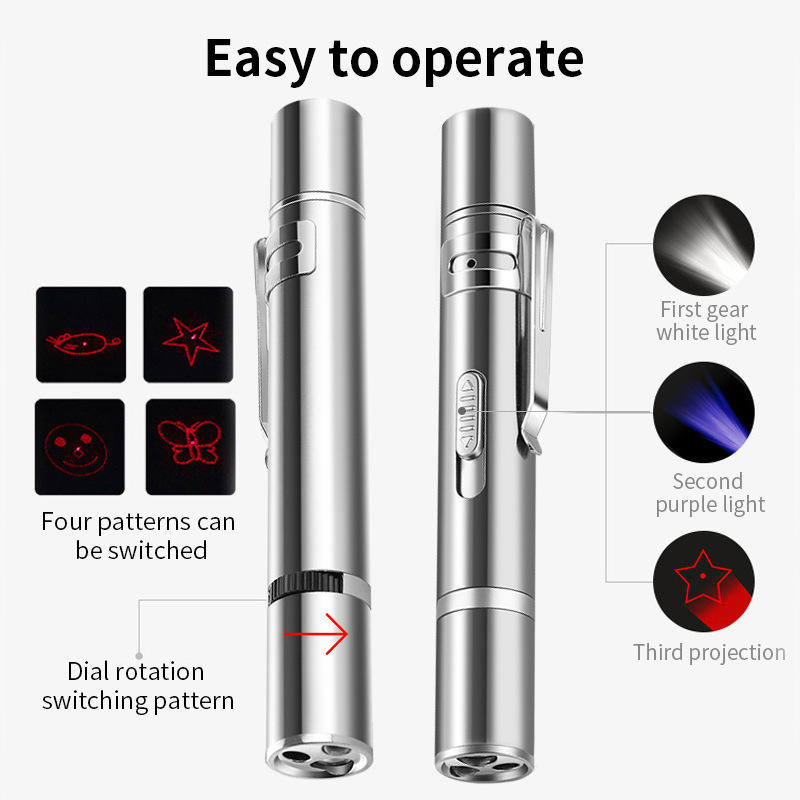 Laser pointer with 5 adjustable pattems, usb recharge pet toy - Image 2